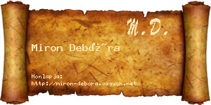 Miron Debóra névjegykártya